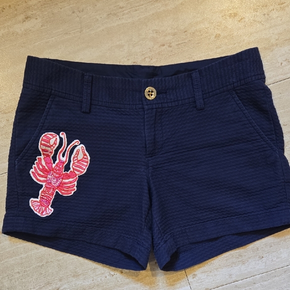 Lilly Pulitzer Pants - Lilly Pulitzer "The Callahan" True Navy Lobster Patch Shorts